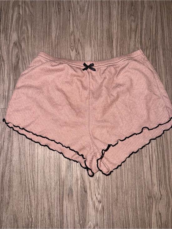 Other - Soft Pink Waffle Knit Lounge Shorts with Black Trim